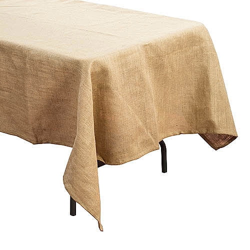 White Burlap Tablecloth 60 x 126 Christmas Dinner